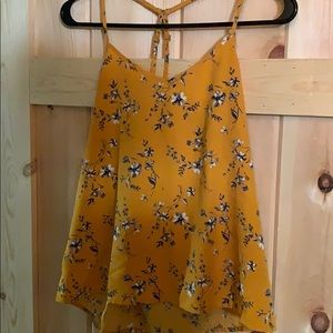 Yellow/orange floral Hollister shirt